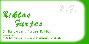 miklos furjes business card