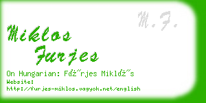 miklos furjes business card